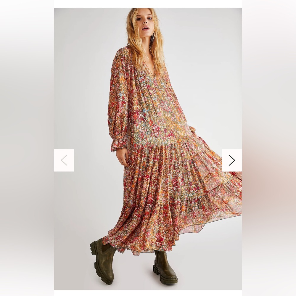 Free people feeling groovy maxi pink size medium